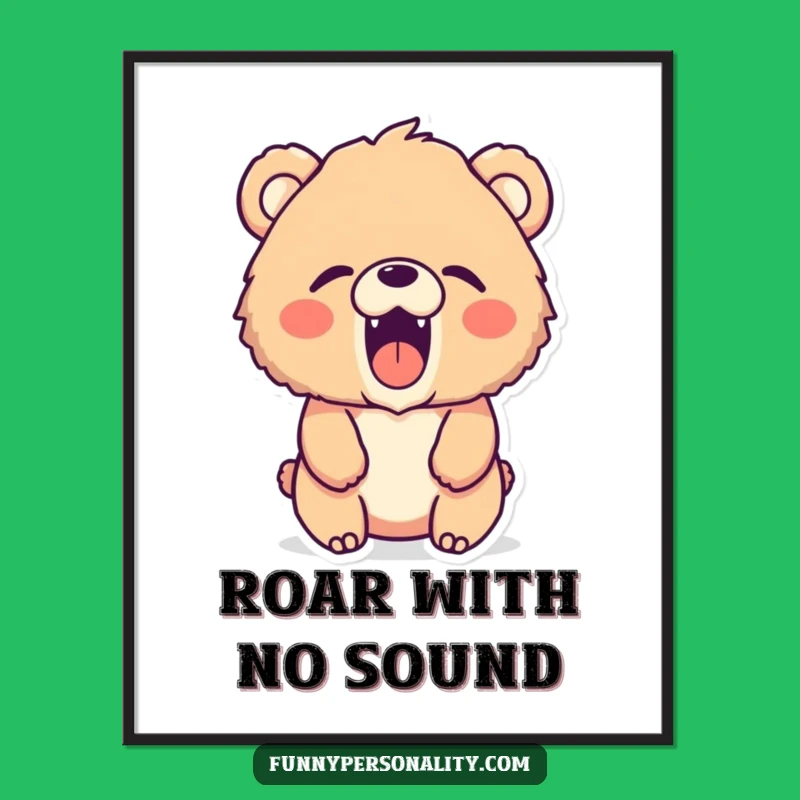 Funny Bear Digital Print: Roaring Fun Art, Instant Smiles, Unique Funny Gift