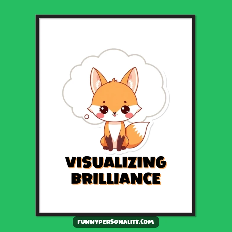 Funny Fox Thought Bubble Digital Art: Instant Wall Art!