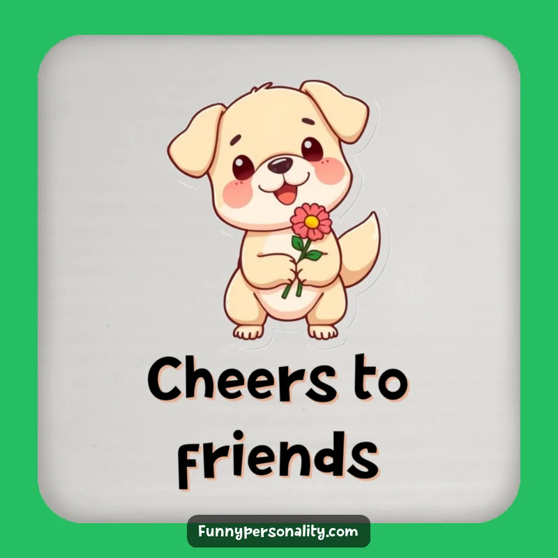 Funny Dog Flower Coaster - Sweet Cartoon Accessory, Ideal Gift
