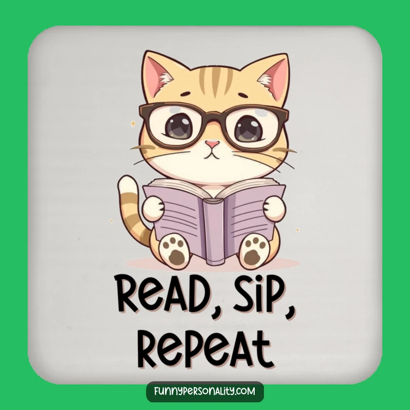 Funny Cat Reader Coaster: Protect Your Books - Perfect Gift