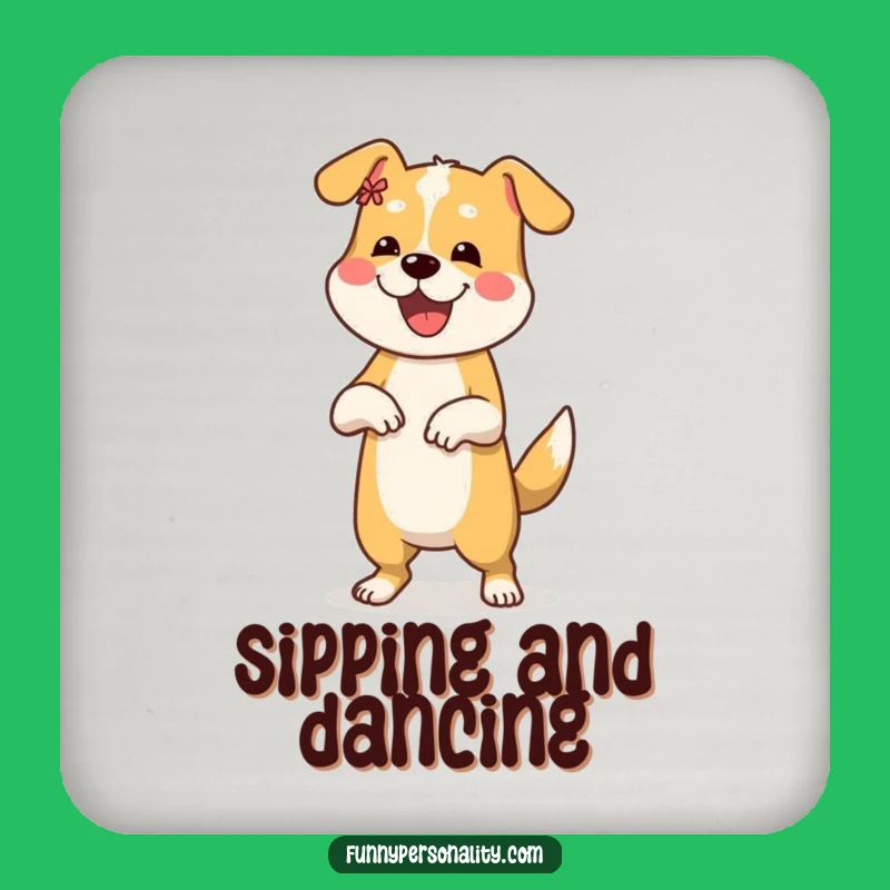 Funny Dog Dance Coaster: Protect Tables with Fun, Perfect Gift