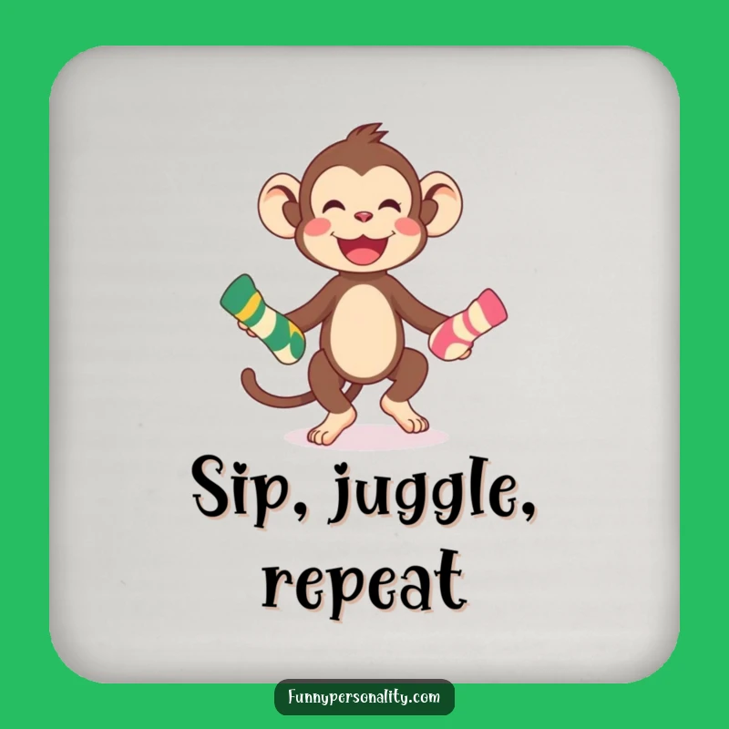Funny Monkey Sock Coasters: Hilarious Juggling Table Gift
