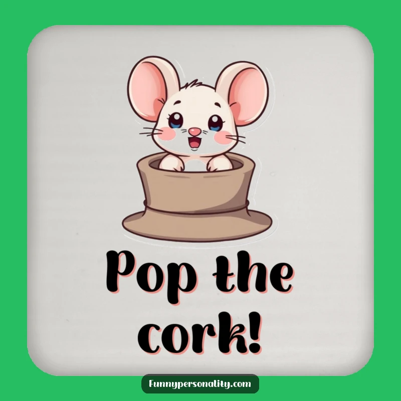 Funny Mouse Drink Coaster: Protect Surfaces with Tiny Hat Magic!