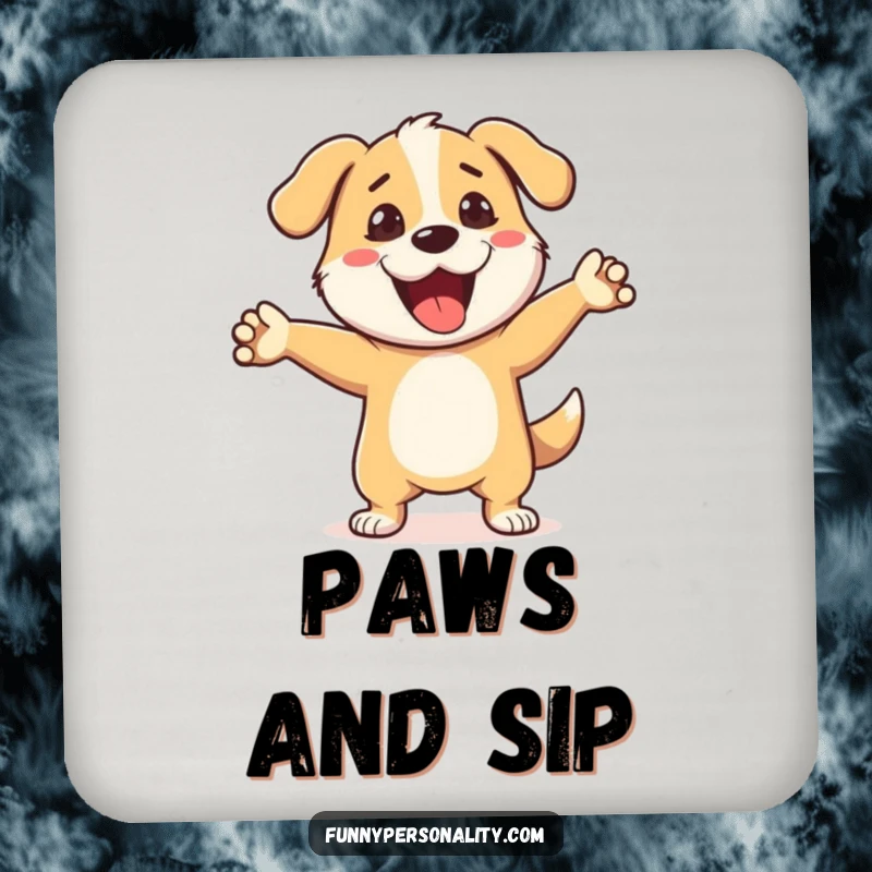 Funny Dog Dance Coasters: A set of four coasters featuring a cheerful dog doing a silly dance move. A fun funny gift.