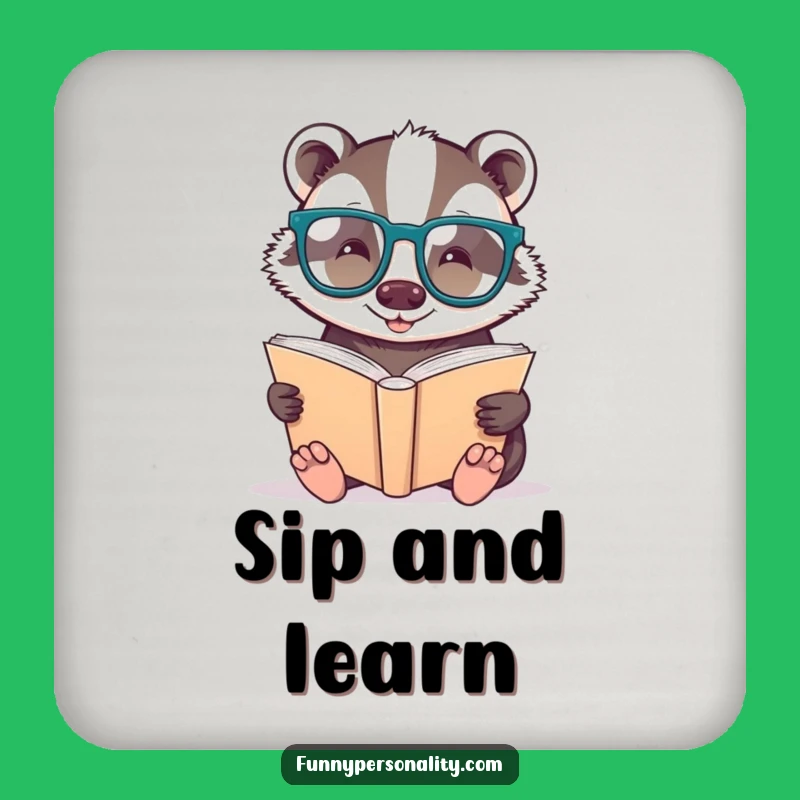 Funny Badger Bookworm Coasters: Protect Your Surfaces with Intellectual Charm