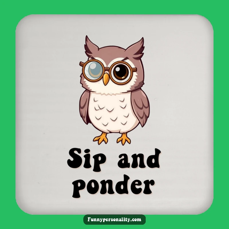Wise Owl Monocle Coasters: Protect Surfaces with Sophistication, Perfect Gift