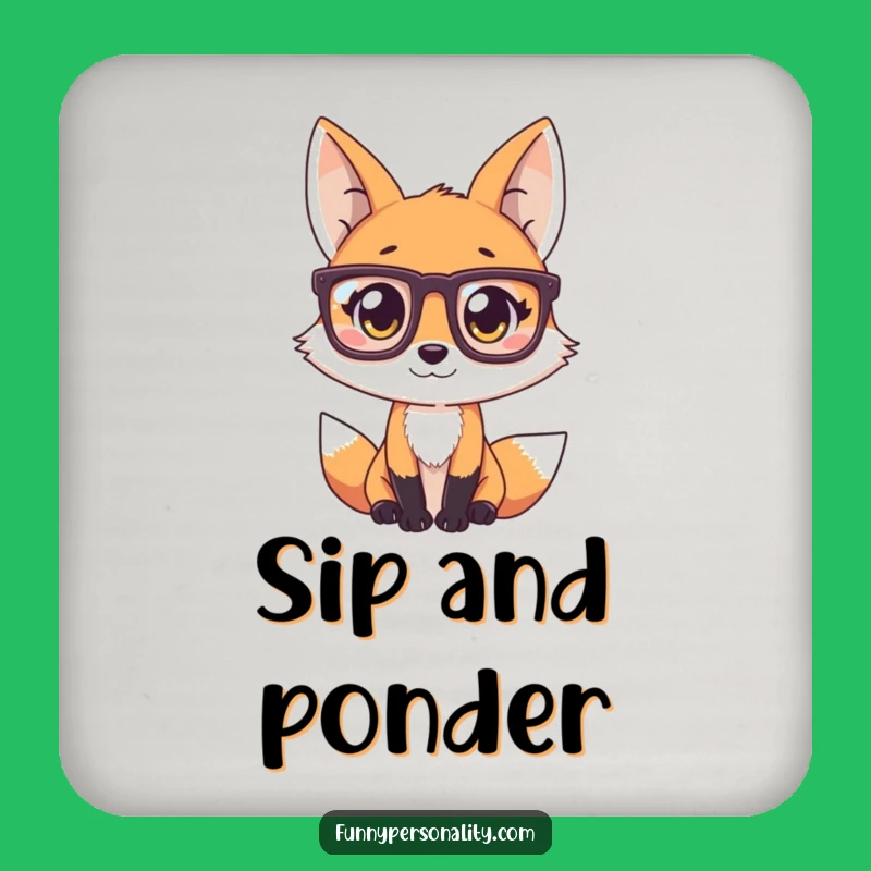 Funny Fox Coasters (Set of 4): Protect Surfaces with Quirky Fox Art