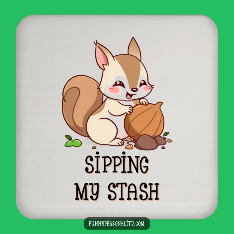 Funny Squirrel Nut Burying Coasters: Protect Surfaces with Woodland Fun!