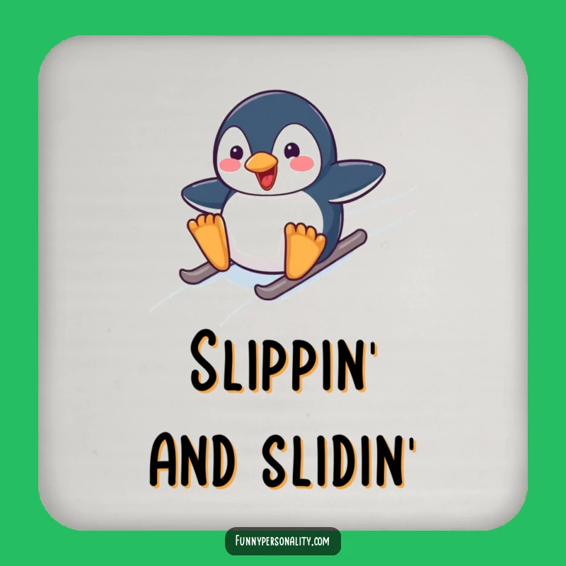 Funny Penguin Sliding Coaster - Protect Surfaces with Arctic Humor