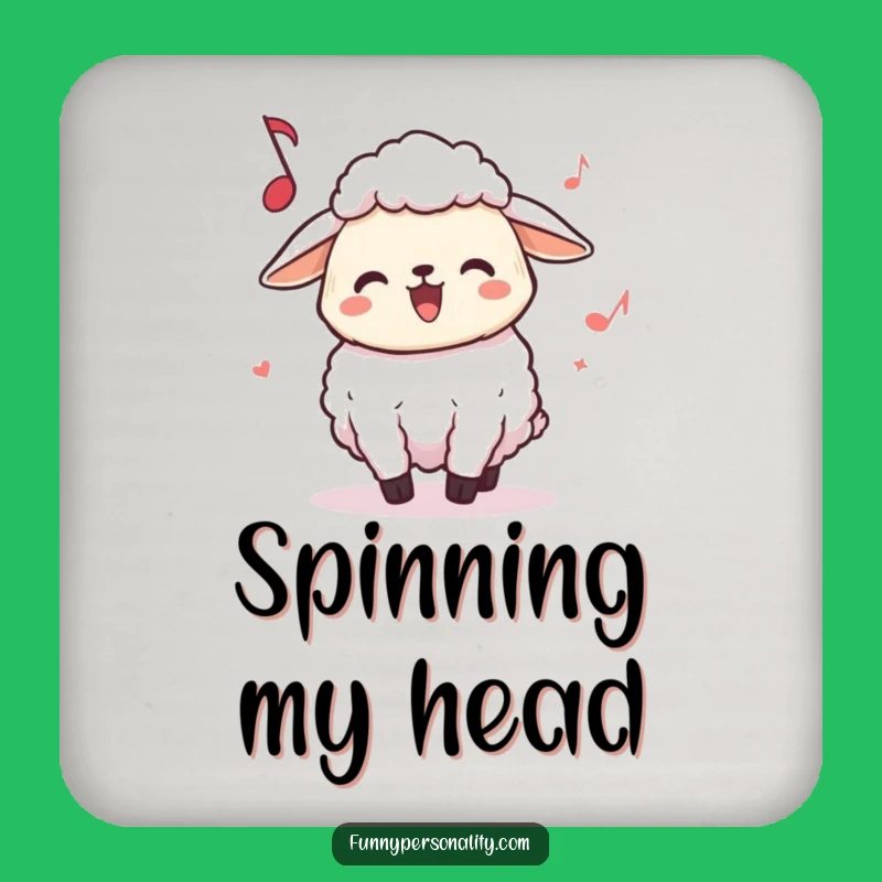 Funny Sheep Headbanging Coaster: Joyful Music Protection Gift for Tables