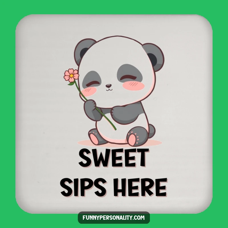 Shy Panda Flower Coasters: Protect Surfaces with Sweetness, Perfect Gift Set
