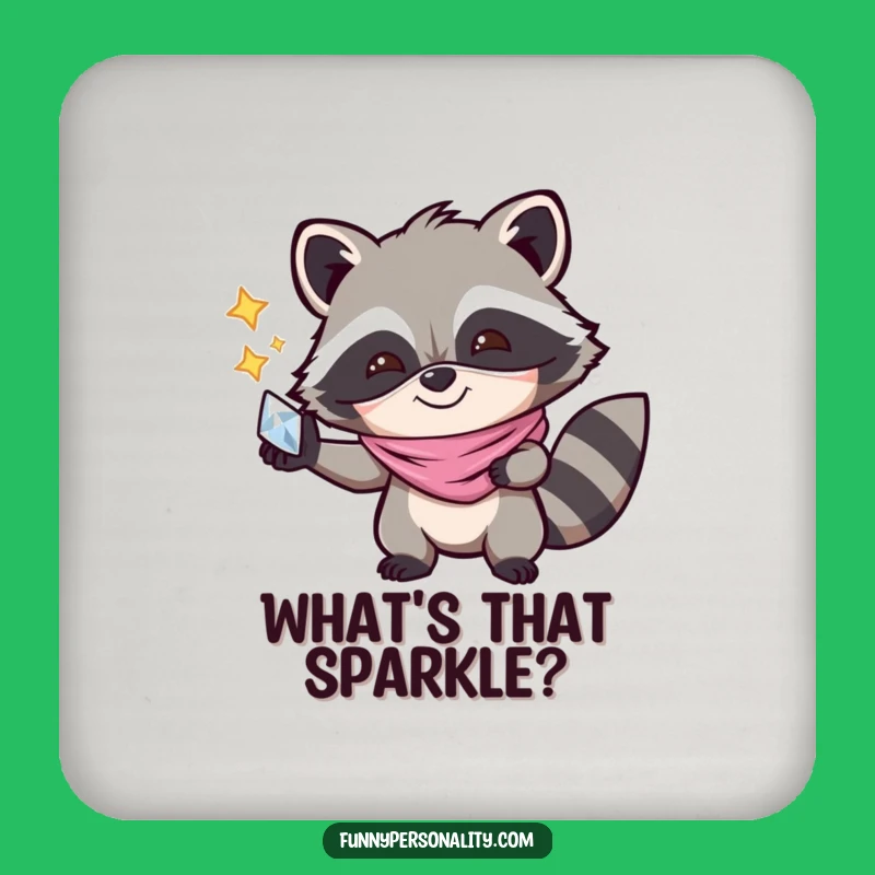 Funny Raccoon Mask Drink Coaster - Joyful Protector for Gleeful Tables