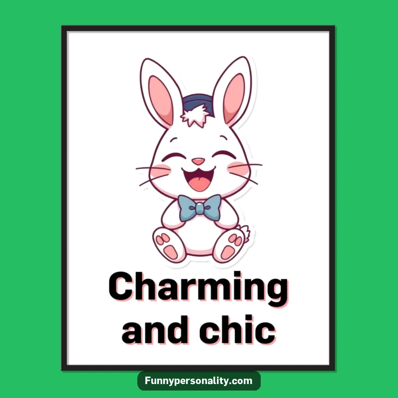 Funny Bunny Party Poster: Joyful Decor for a Perfect Gift