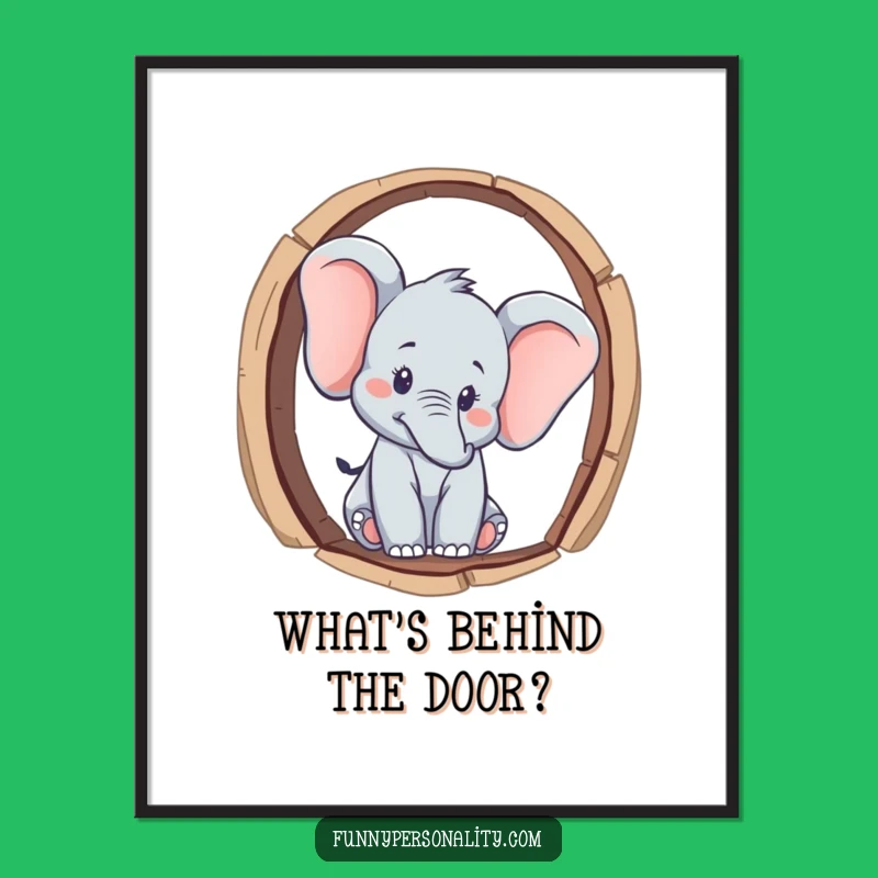 Funny Elephant Keyhole Poster: Hilarious Wall Art for Curious Minds