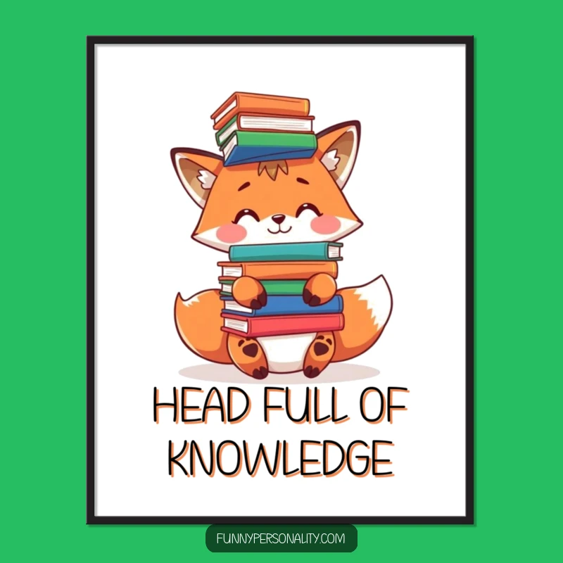 Funny Fox Art Poster: Balancing Brilliance, Smart Decor, Charming Funny Gift