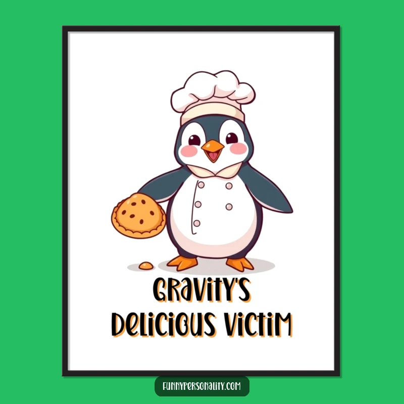Funny Penguin Chef Poster: Decorate with Hilarious Culinary Disasters