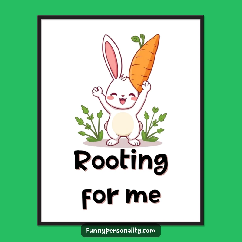 Funny Rabbit Carrot Poster - Happy Decor for Your Walls