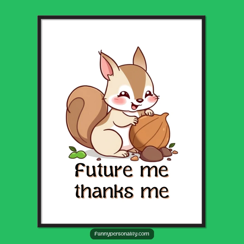 Funny Squirrel Nut Burying Poster: Decorate with Woodland Whimsy!