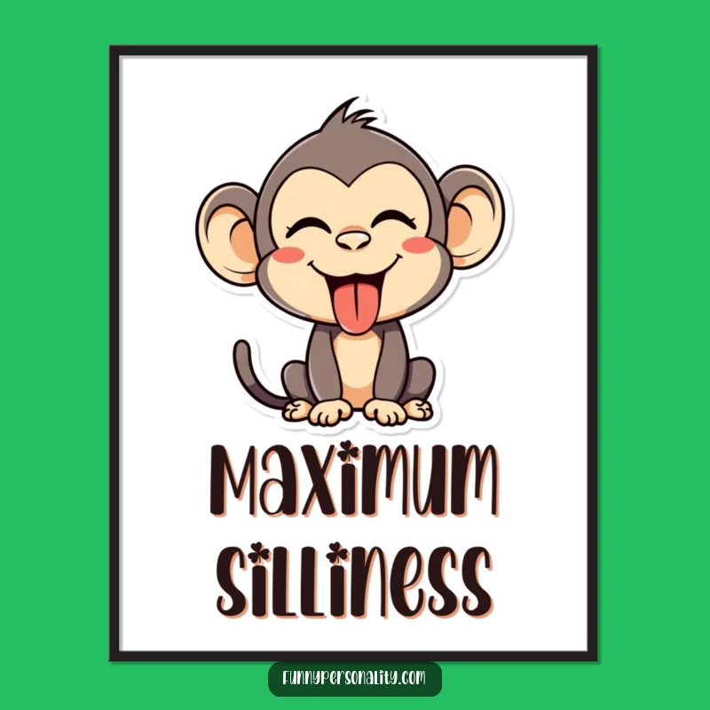 Funny Monkey Face Poster - Silly Wall Art for Playful Spaces