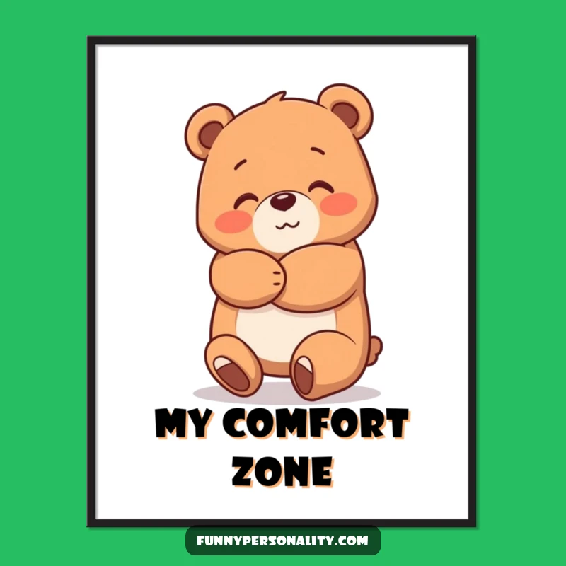 Funny Bear Hug Poster Print: Adorable Wall Art for Cheerful Spaces