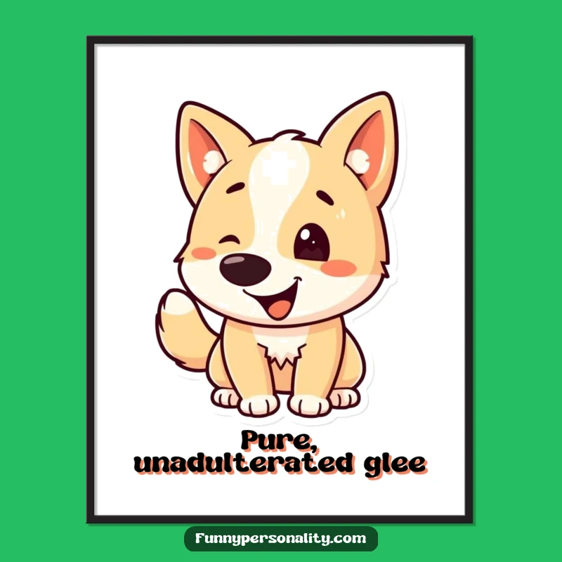 Funny Dog Wagging Tail Poster: Wall Art That Wags with Joy!