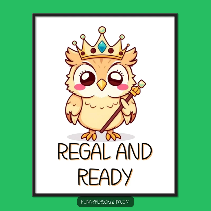 Funny Owl King Poster: Adorn Your Walls with This Giggling Monarch's Hilarious Art