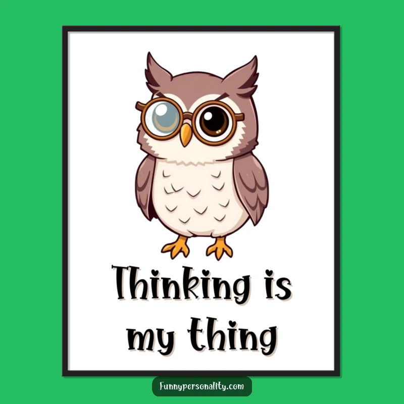 Wise Owl Monocle Poster: Sophisticated Decor, Perfect Gift for the Discerning