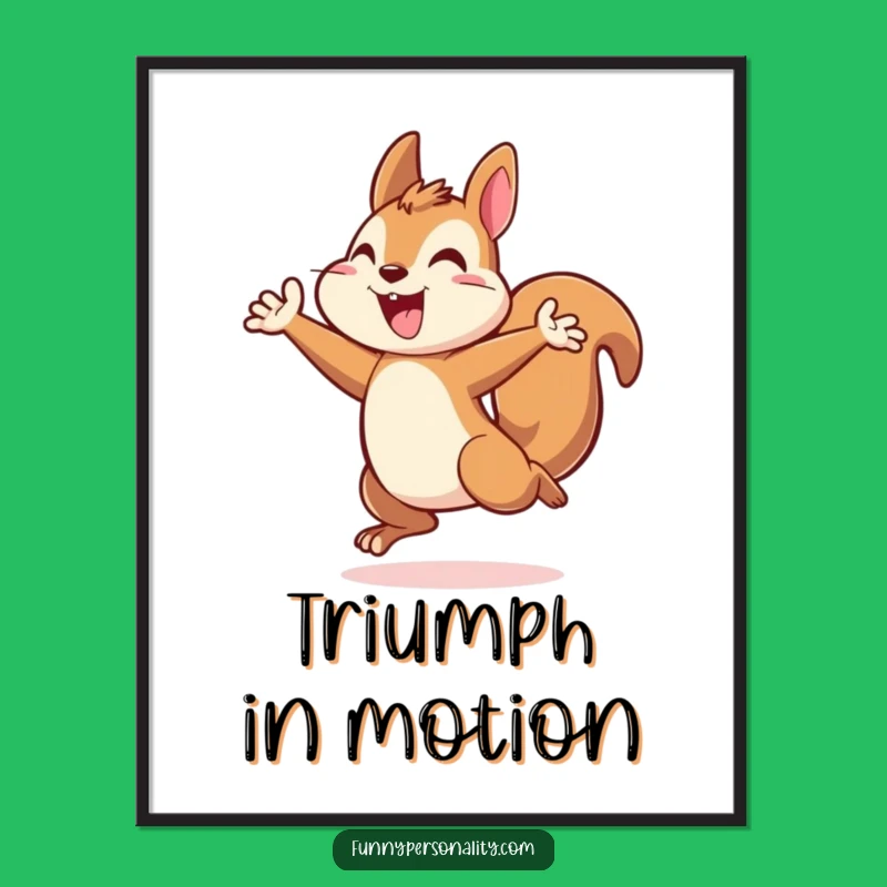 Energetic Squirrel Leap Poster: Dynamic Art, Motivational Decor, Perfect Gift