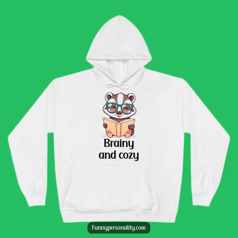 Funny Badger Bookworm Hoodie: Cozy Comfort for the Intellectually Curious