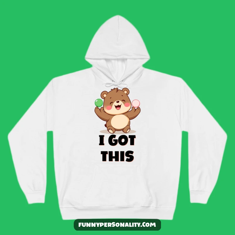 Cozy Funny Bear Hoodie: Joyful Juggling, Perfect Warm Gift