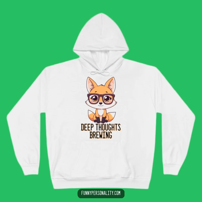 Cozy Funny Fox Hoodie: Warmth Meets Wit with Glasses-Wearing Fox Design