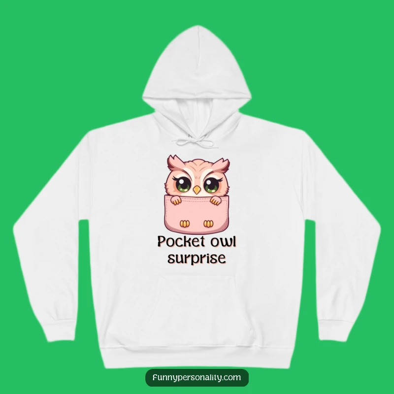 Cozy Funny Owl Pocket Hoodie - Curious Companion Funny Gift