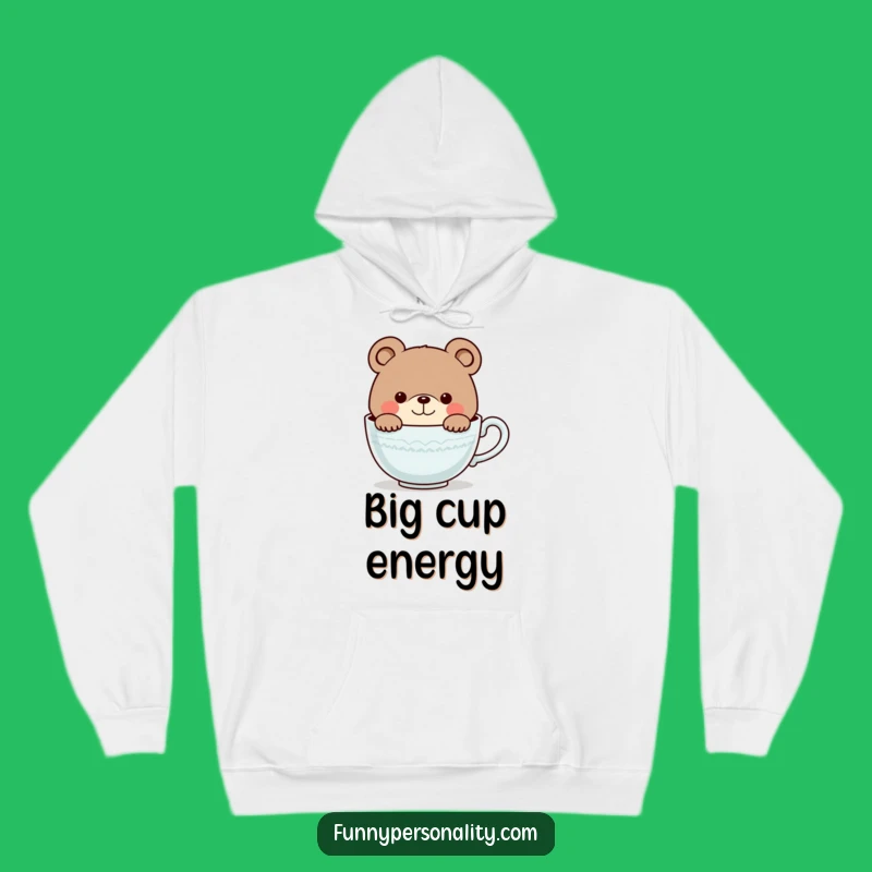 Funny Bear Teacup Hoodie - Cozy Cartoon Character Sweatshirt, Perfect Gift