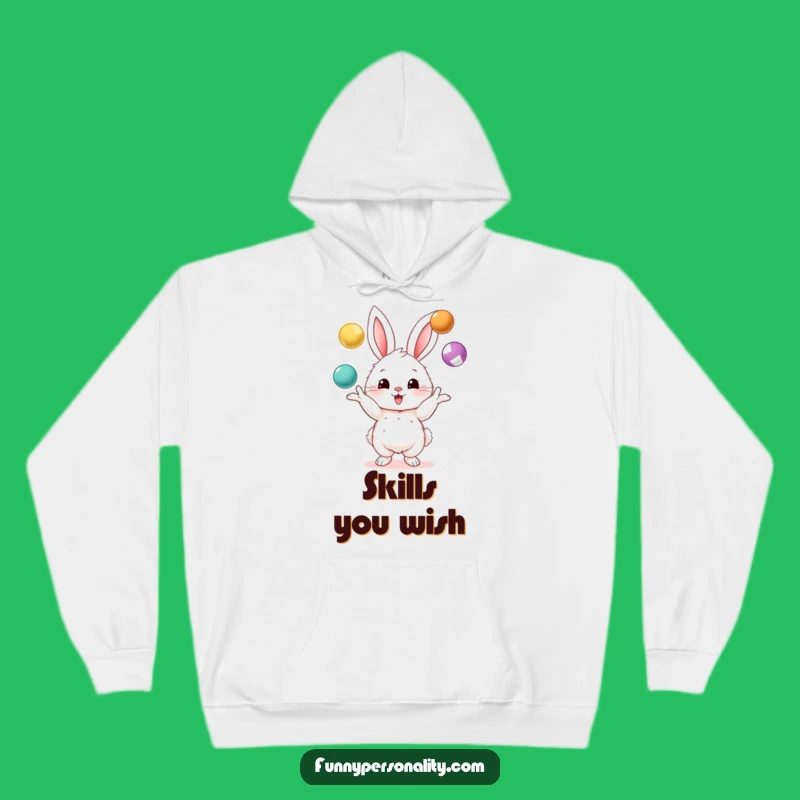 Funny Bunny Juggling Hoodie - Cozy Cartoon Character Sweatshirt, Great Gift