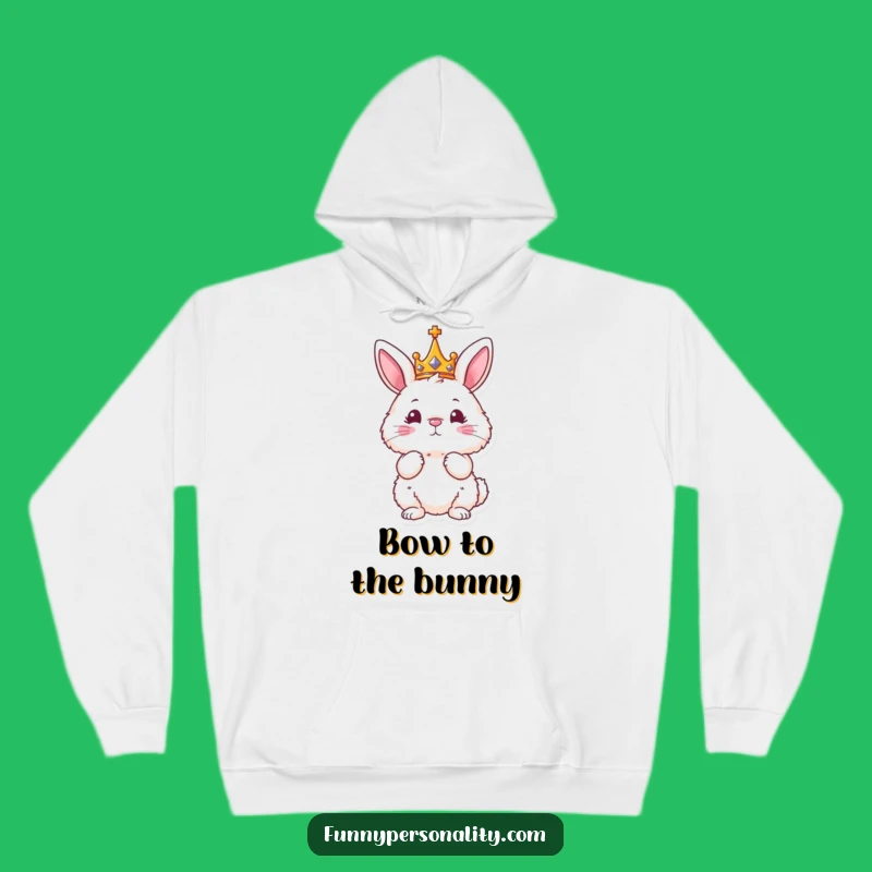 Funny Bunny King Hoodie - Cozy Regal Character Sweatshirt