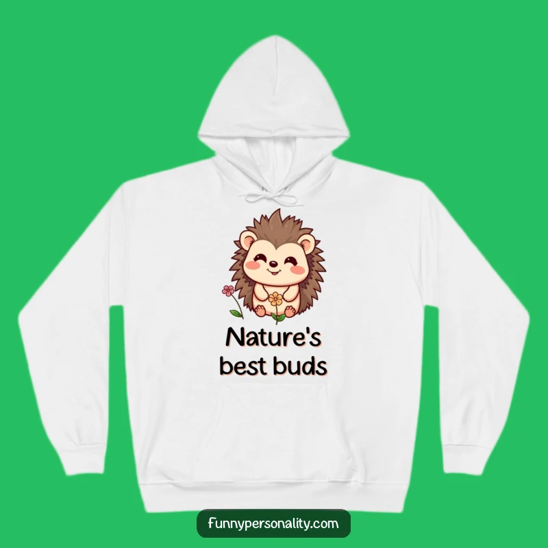 Funny Hedgehog & Flower Hoodie: Cozy Comfort & Cheerful Style