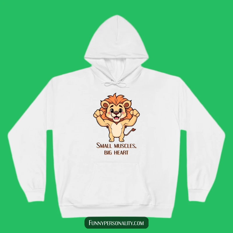Funny Lion Hoodie: Stay Cozy and Chuckle with Tiny Biceps Warmth!