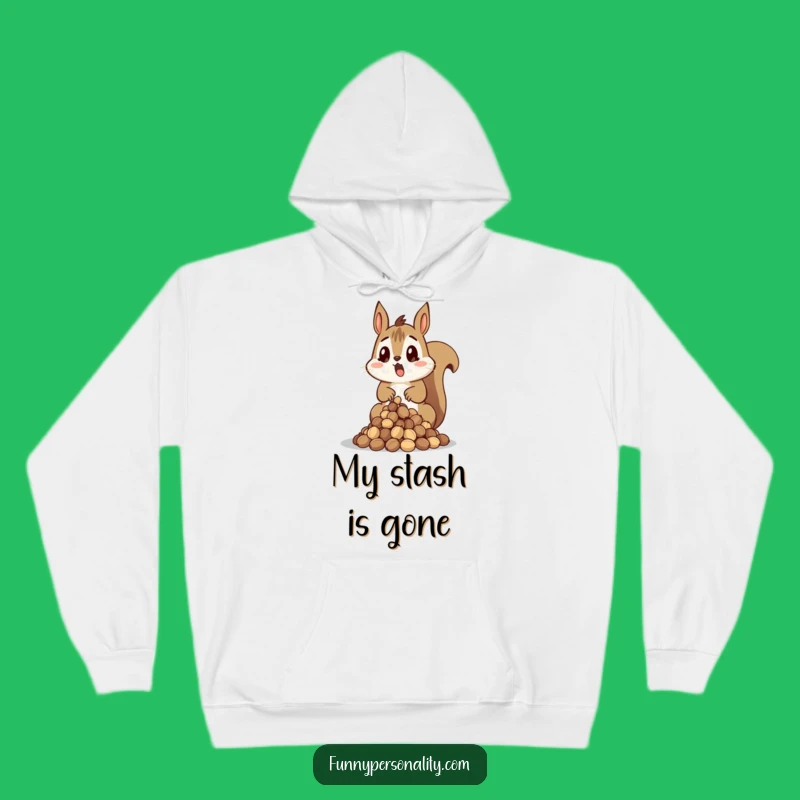 Funny Surprised Squirrel Hoodie: Cozy Top with Dropped Nuts, Great Funny Gift