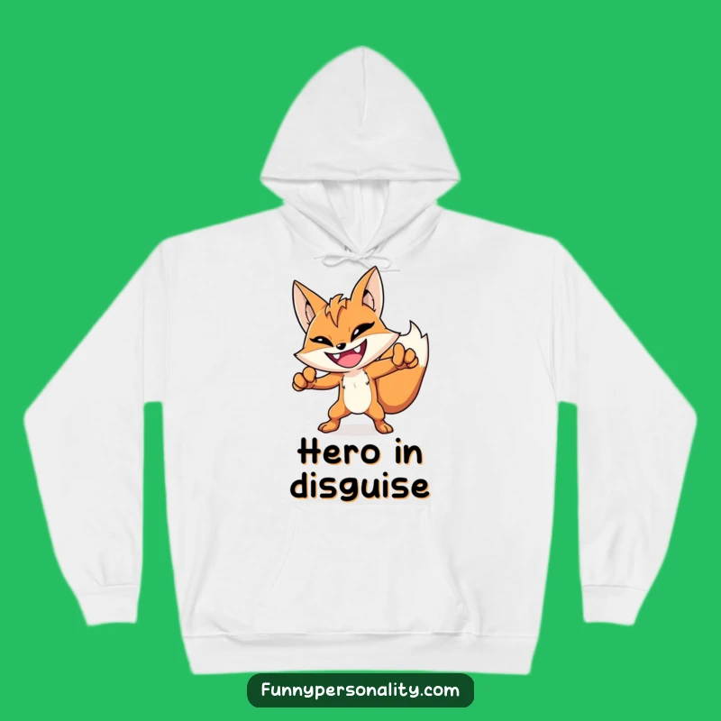 Funny Hero Fox Hoodie: Stay Warm and Heroic with This Bold Apparel