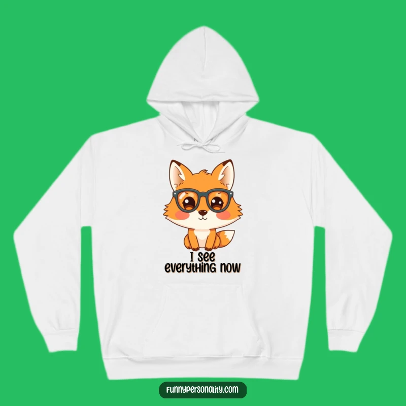Cozy Funny Fox Hoodie with Glasses: Perfect Humorous Gift for Curious Minds