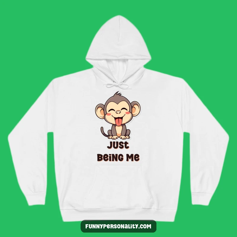 Funny Monkey Face Hoodie - Cozy Silly Prankster Hoodie for Chilly Days