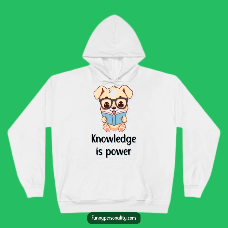 Cozy Funny Puppy Glasses Hoodie: Warm Cartoon Dog Reading, Comfy Humor Gift