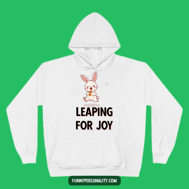 Funny Cheerful Rabbit Hoodie: Cozy Top with Jumping Bunny, Great Funny Gift