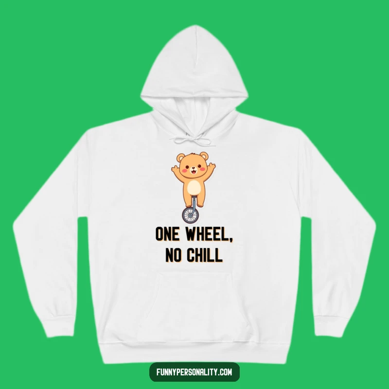 Funny Bear Unicycling Hoodie - Cozy Cute Character Sweatshirt for Fun