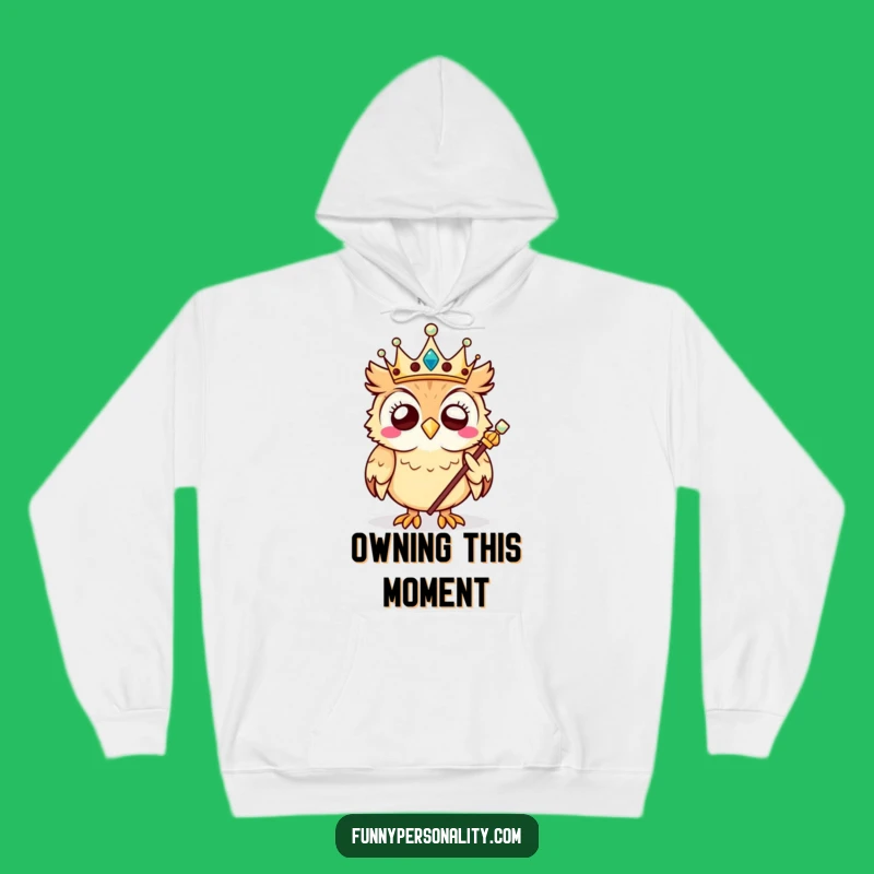 Funny Owl King Hoodie: Stay Cozy with This Giggling Monarch's Hilarious Warmth