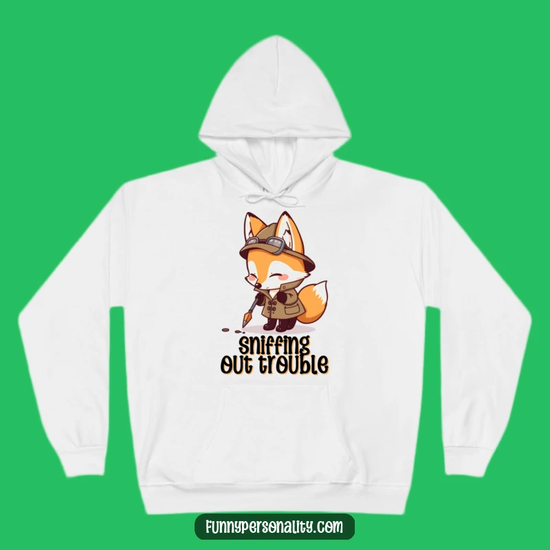 Funny Detective Fox Hoodie: Cozy & Hilarious Gift for Mystery Solvers