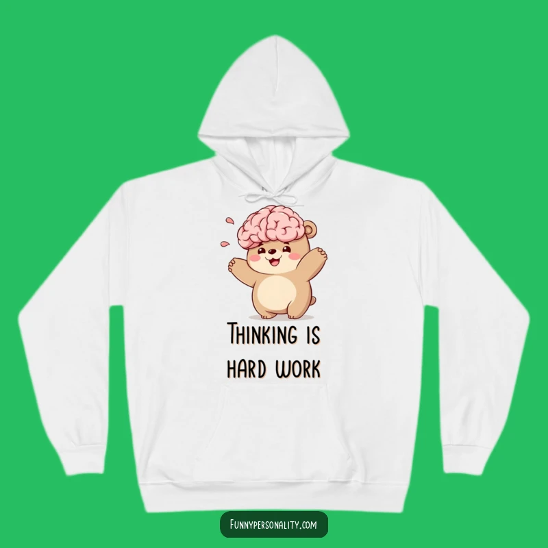 Cozy Funny Bear Brain Toss Hoodie: Warm & Quirky Apparel for Smarties