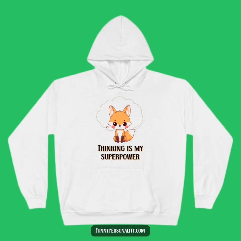 Cozy Funny Fox Thought Bubble Hoodie: Warmth Meets Witty Wonder!