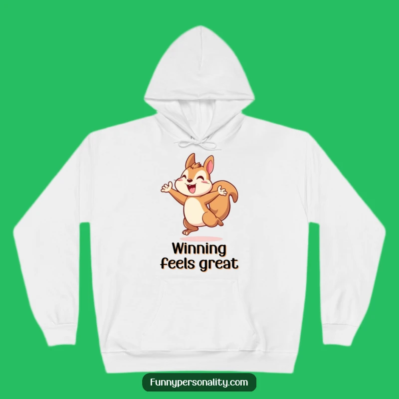 Cozy Energetic Squirrel Hoodie: Victory Warmth, Perfect Motivational Gift