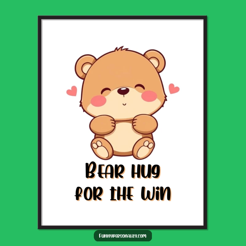 Funny Free Printable Bear Hug Wall Art: Cozy Downloadable Decor